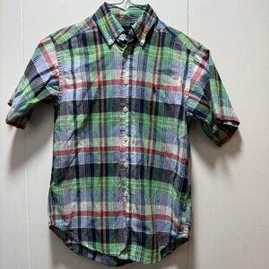 Ralph Lauren Boys Size Small (8) Colorful‎ Plaid Short Sleeve Button Down Shirt